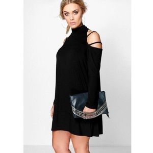 Cold Shoulder Strappy Swing Dress